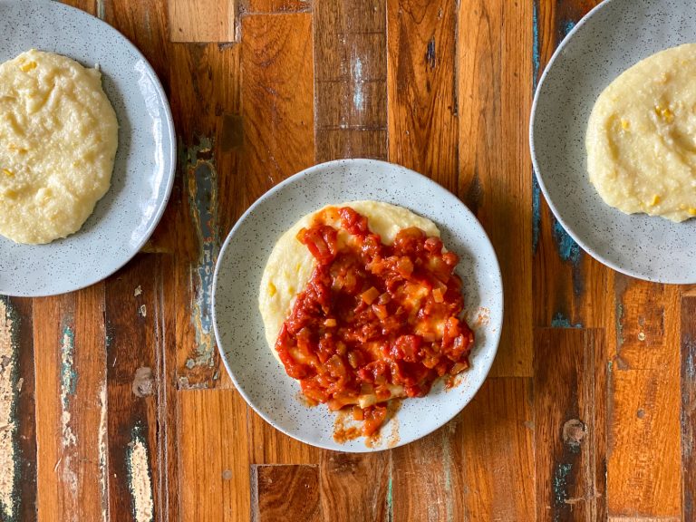 South African Sweetcorn  Pap and Chunky Tomato  Relish (Pap en Sous)