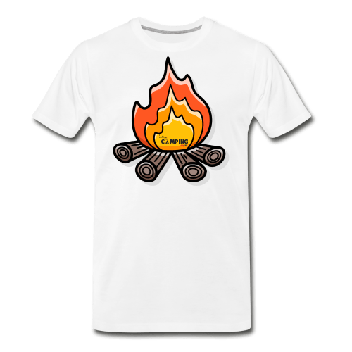 Mens Premium T Shirt - Lets Go Camping  - White