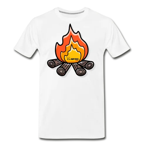 Mens Premium T Shirt - Lets Go Camping  - White