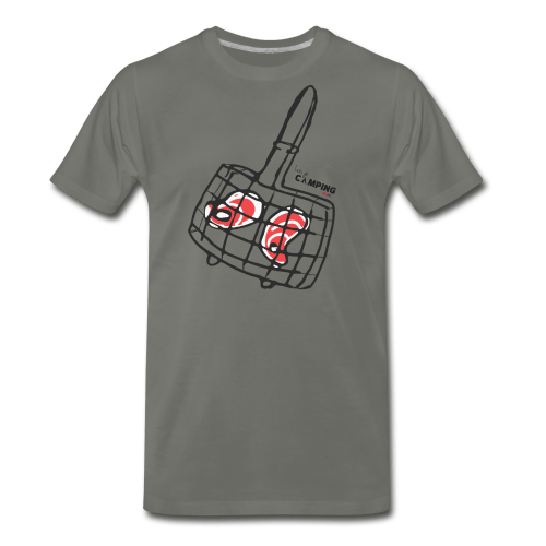 Men's Premium T Shirt - Lets Go Camping - Asphalt Gray