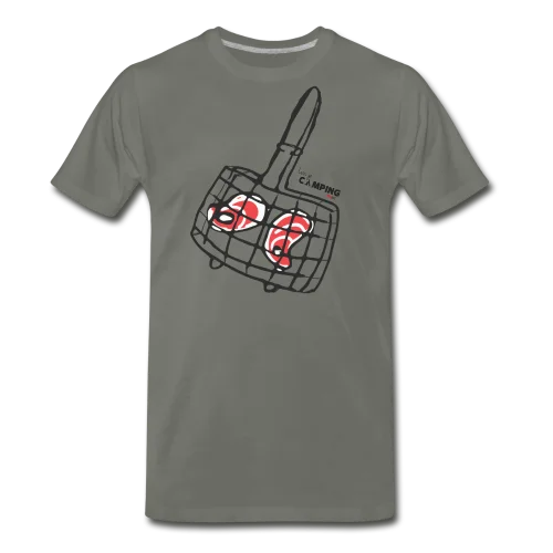 Men's Premium T Shirt - Lets Go Camping - Asphalt Gray