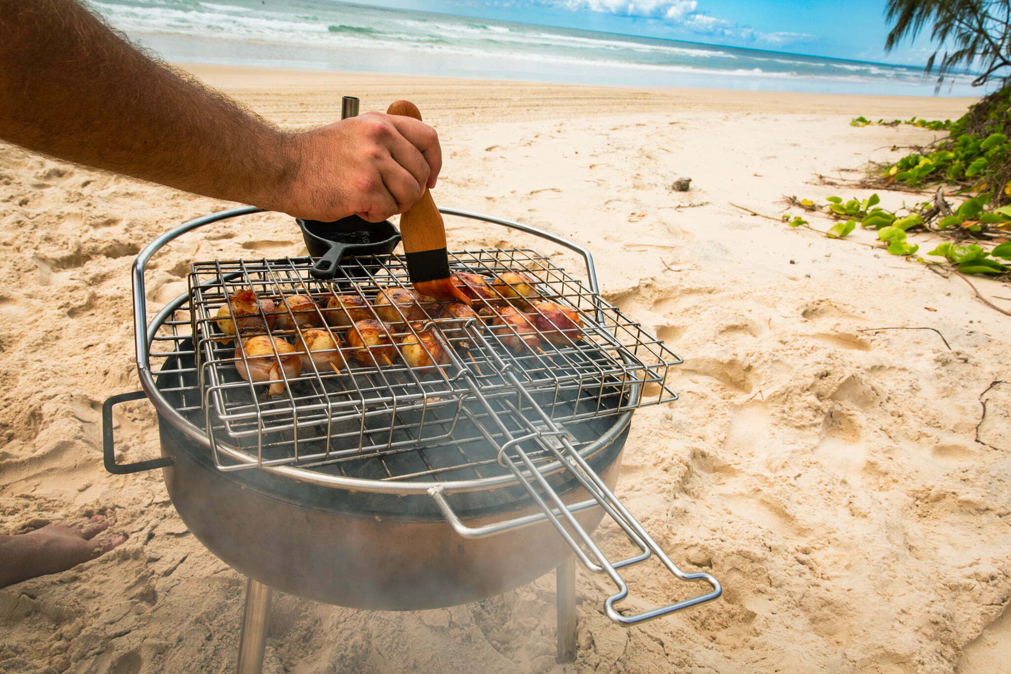Smoky Bacon-Wrapped Potatoes with Apricot Glaze - OZ Braai