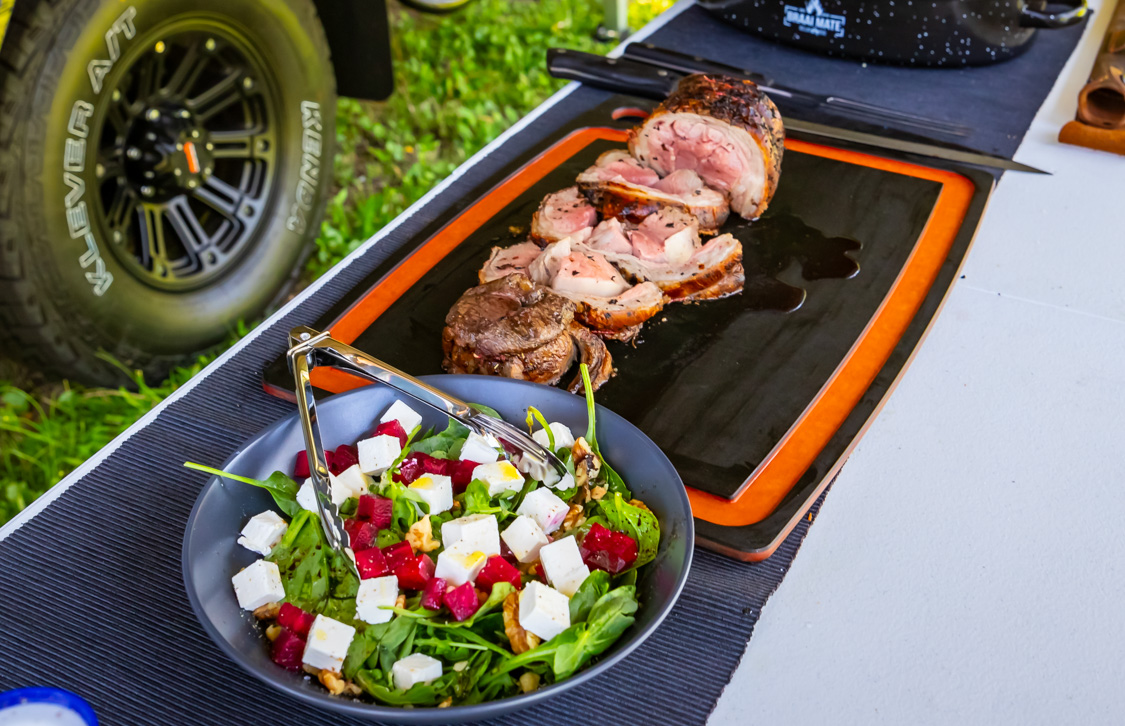 Rotisserie Lamb Loin with Beetroot & Feta Salad by Australia Rediscovered