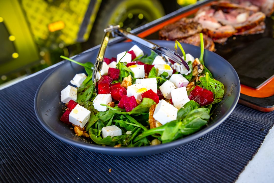 Rotisserie Lamb Loin with Beetroot & Feta Salad by Australia Rediscovered