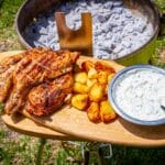 Ricko's Spun Lemon Pepper Chicken with Tallow Fried Potatoes and Adonis Sauce