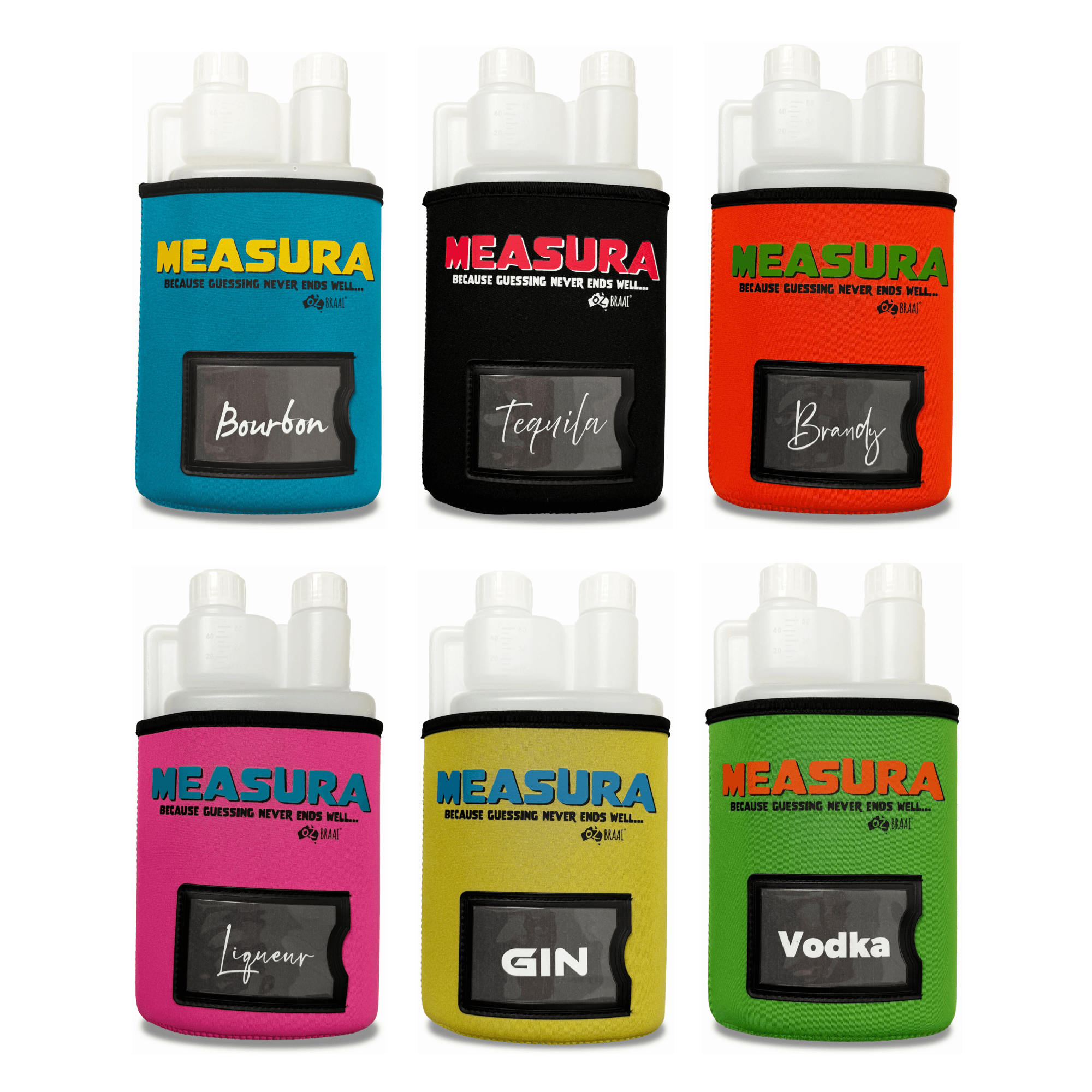 Measura Starter spirit measure bottle with magnetic sleeve stuck to a ute