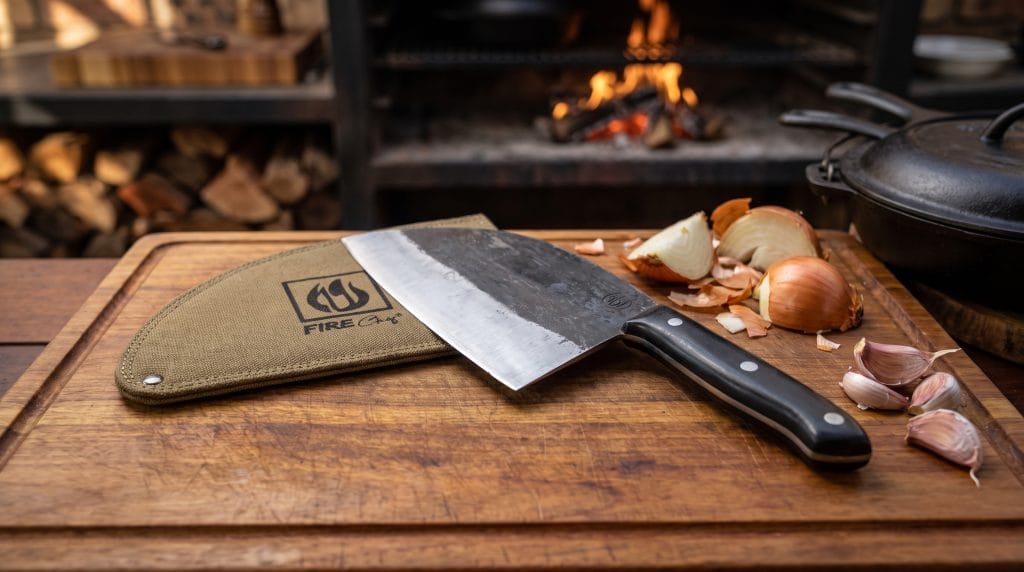 FireChef Chef's Cleaver: The Hand-Forged Serbian Cleaver Knife Built for Real Prep