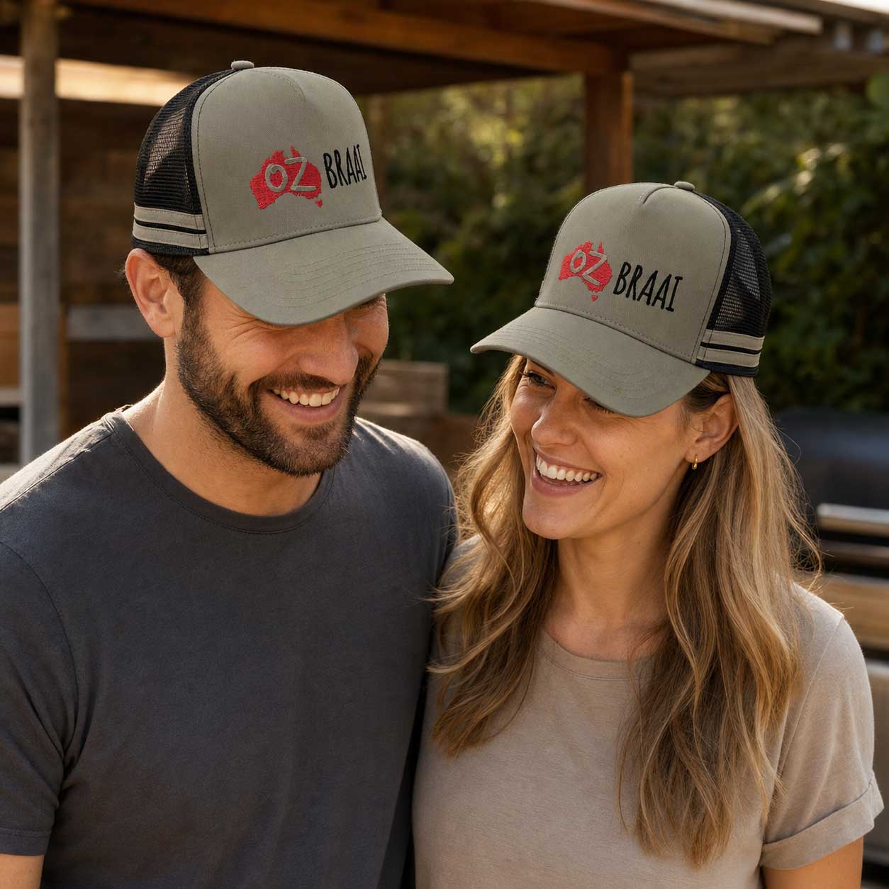 OZ Braai Khaki & Black Trucker Cap - Image 4