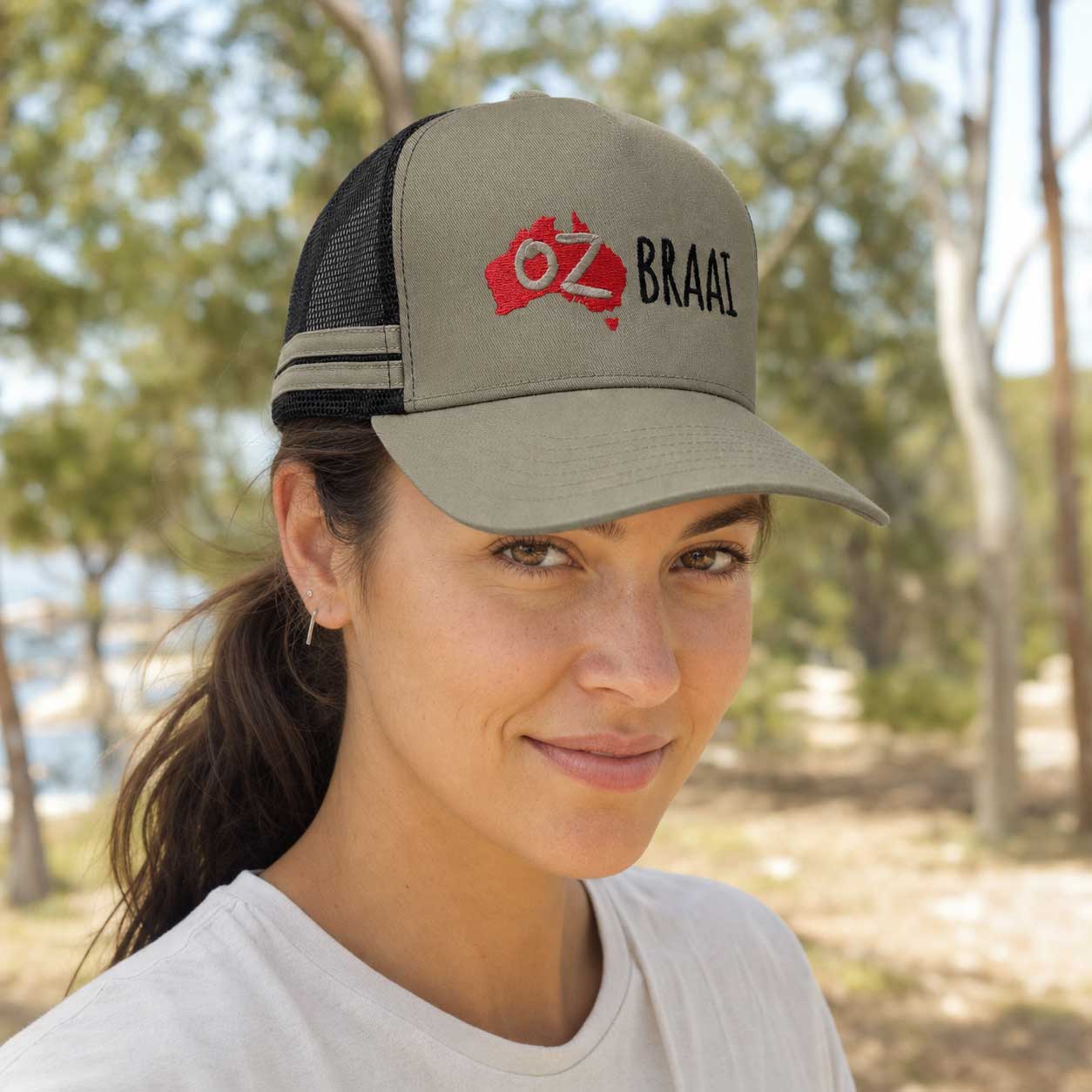 OZ Braai Khaki & Black Trucker Cap - Image 3