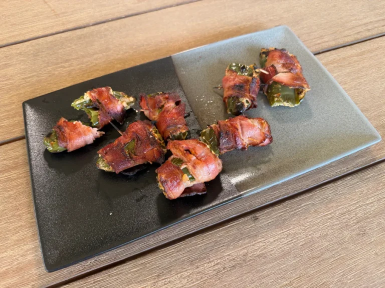 Bacon-wrapped jalapeño poppers on the Compact Braai